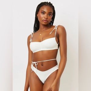 Frankie’s Bikinis Foxy top, white, size small